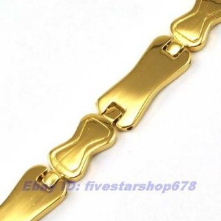 8mmg 18K YELLOW GOLD PLATED BRACELET SOLID FILL GP CHAIN LINK 