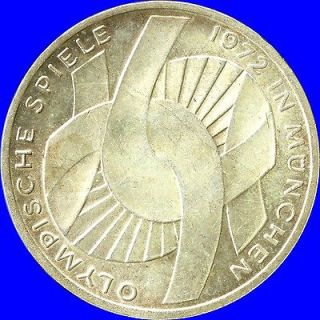 Newly listed 1972 F Germany 10 Mark Olympic Silver Coin (15.5 Grams 