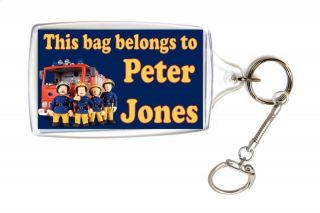 personalised fireman sam school bag lunch box name tag time