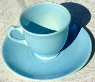 TAYLOR SMITH & TAYLOR LURAY PASTEL BLUE DEMITASSE CUP AND SAUCER SET 