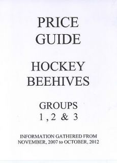 HOCKEY BEEHIVE PRICE GUIDE   Groups 1, 2 & 3   authentic stats based 
