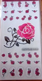 gorgeous temporary tattoo nail art roses easy to use from