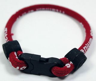 Maroon Titanium Dual Sport Single Loop Balance Bracelet Wristband 