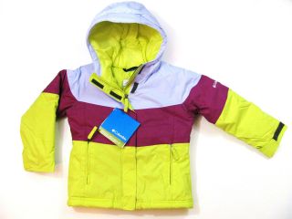 new columbia girls jacket coat size 6 6x yellow purples