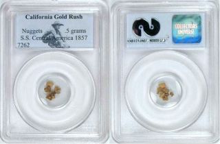 california gold rush nuggets s s central america 1857 pcgs