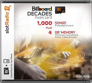   SlotRadio Billboard Hits Music Card 1000 Songs + 4GB memory DECADES