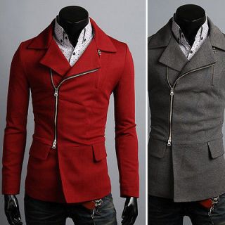 KOREAN Mens Slim Fit Premium Jacket Zipper Double Blazer Coat HDS017 