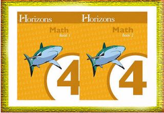 Horizons Math 4 4th Grade Workbook 1 & 2 Set Grade 4, ( Book 1 & 2 