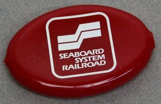 Vintage RED RUBBER SQUEEZE COIN PURSE SEABOARD SYSTEM RAILROAD 
