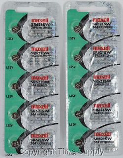 10 maxell 364 sr621sw sr621 28034 lr621 ag1 battery time