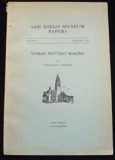   San Diego Museum Papers Yuman Pottery Making Malcolm Rogers Shoshone