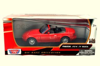 MotorMax Mazda MX 5 Miata Red Convertible1/24 Diecast Model Car