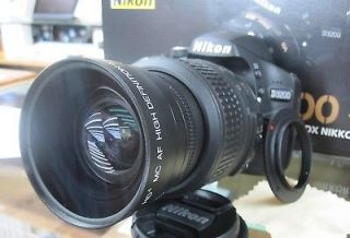 Wide Angle Macro Lens for Nikon d50 d3100 d3200 d3000 d5100 d5000 w/18 