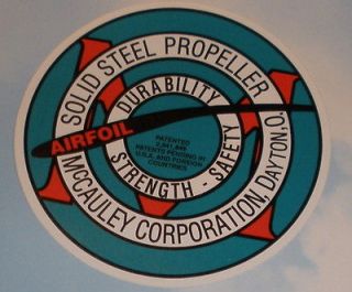 McCauley Steel Propeller Aviation Vinyl Decal New, DEC 0103