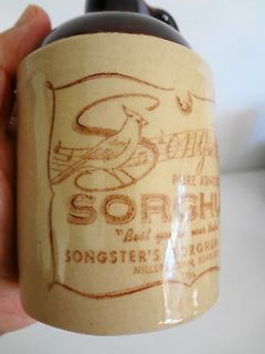 Songsters Sorghum Vintage 1 Lb Whiskey Miniature Jug Millerstown 