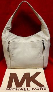 authentic michael kors ivory leather large crosby hobo bag msrp