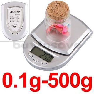 500 x 0.1g LCD Mini Pocket Digital Medical Lab Balance Weight Scale