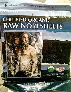 Raw Organic Nori 50 sheets Bulk seaweed VEGAN sushi wrap paper rolls 