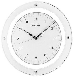 Seiko QXA314WLH 12 3/4 Modern White and Transparent Round Wall Clock