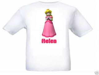 super mario princess peach personalised kids t shirt more options