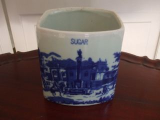 Vintage Sugar Canister Blue Willow Style Victoria Ware Ironstone no 