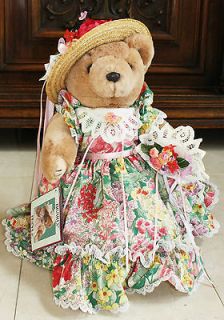 Bearly People Bear Fancys Flowers 17 Inches Vintage Teddy Bear CUTE 