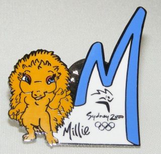   2000 Olympic Collectible Mascot Pin   M Is For Millie the Mascot