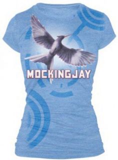 The Hunger Games Mockingjay Bookart Juniors T Shirt In Dusty Blue