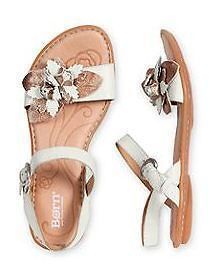 NEW Womens Born Yuki Flower Strap Sandals Shoe Retail $85 White