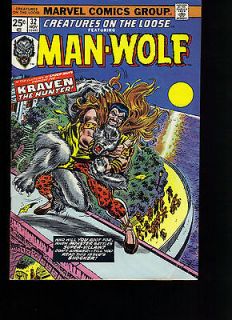 MARVEL CREATURES ON THE LOOSE MAN WOLF NO. 32 Comic Book 1974 Kraven 