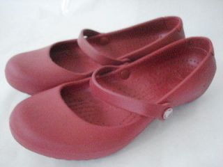 crocs alice mary jane red croslite shoe womens size 4