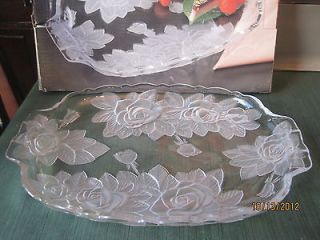 home beautiful crystal oblong tray 13 rose pearls patern time