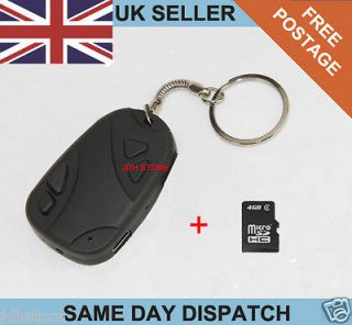 CAR KEYRING HIDDEN VIDEO SPY CAMERA GADGET WITH 4GB MICRO SD CARD AND 