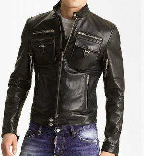 Runway New Mens Real Leather Jacket w/Balmain gift Size S 5XL YKK 