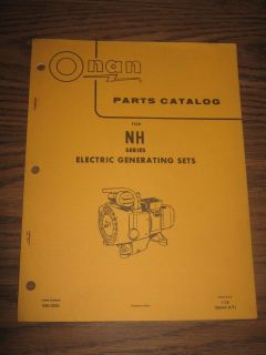 Vintage OEM Onan NH Series Generator Parts Catalog Book Spec A F 940 