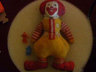 Lot of 3 old McDonalds toys doll Ronald McDonald, Grimace, Hamburglar 