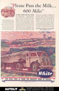 1944 white milk tank truck ad wwii steel scrap time