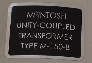 MCINTOSH MC30 TRANSFORMER ADHESIVE METALLIC FOIL LABEL STICKER M 150 B