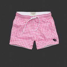 Abercrombie & Fitch Mens Mason Mountain Board Shorts Swim Trunks Pink 