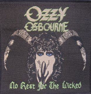 OZZY OSBOURNE No Rest For The Wicked Vintage 80`s Woven Sew On Patch