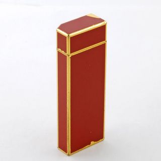 Authentic Pre owned 1980s Cartier Red Lacquer Cigarette Lighter