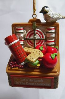   Lunch in the Great Outdoors Picnic Basket Christmas Tree Ornament new