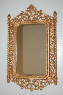   x19.5 Vintage 7.13 lb.HOMCO Ornate Gold/Brass Tone Syroco Wall Mirror