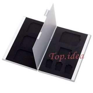   GIFT SILVER DOUBLE DECK MICRO SD/SD/SIM/TF 8 CASE BUSINESS CARD HOLDER