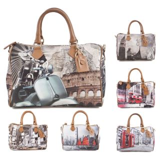   WOMAN MEDIUM HOBO BAG WITH CITY PRINT A318 NEW COLLECTION 