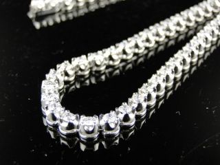 Mens 1 Row Prong Set Real Vs Diamond Chain Solitaire Necklace 24 Ct