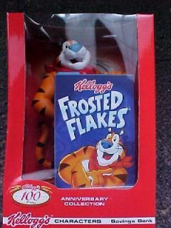 Tony the Tiger 10 Vinyl Figure Kellogs Frosted Flakes Cereal box 