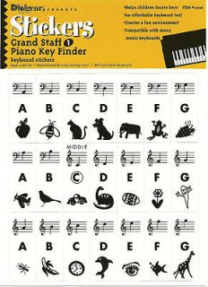   Kid Piano Keyboard Sticker Decal Label Music Note Learn Teach Play
