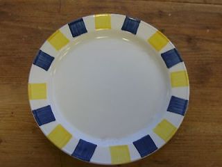 Steelite Blue Yellow Square Paint Rim Dinner Plate Restaurant Ware 