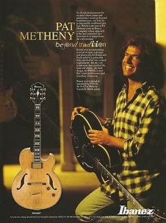 1996 Ibanez Pat Metheny PM100 Signature Model Guitar Promo Ad